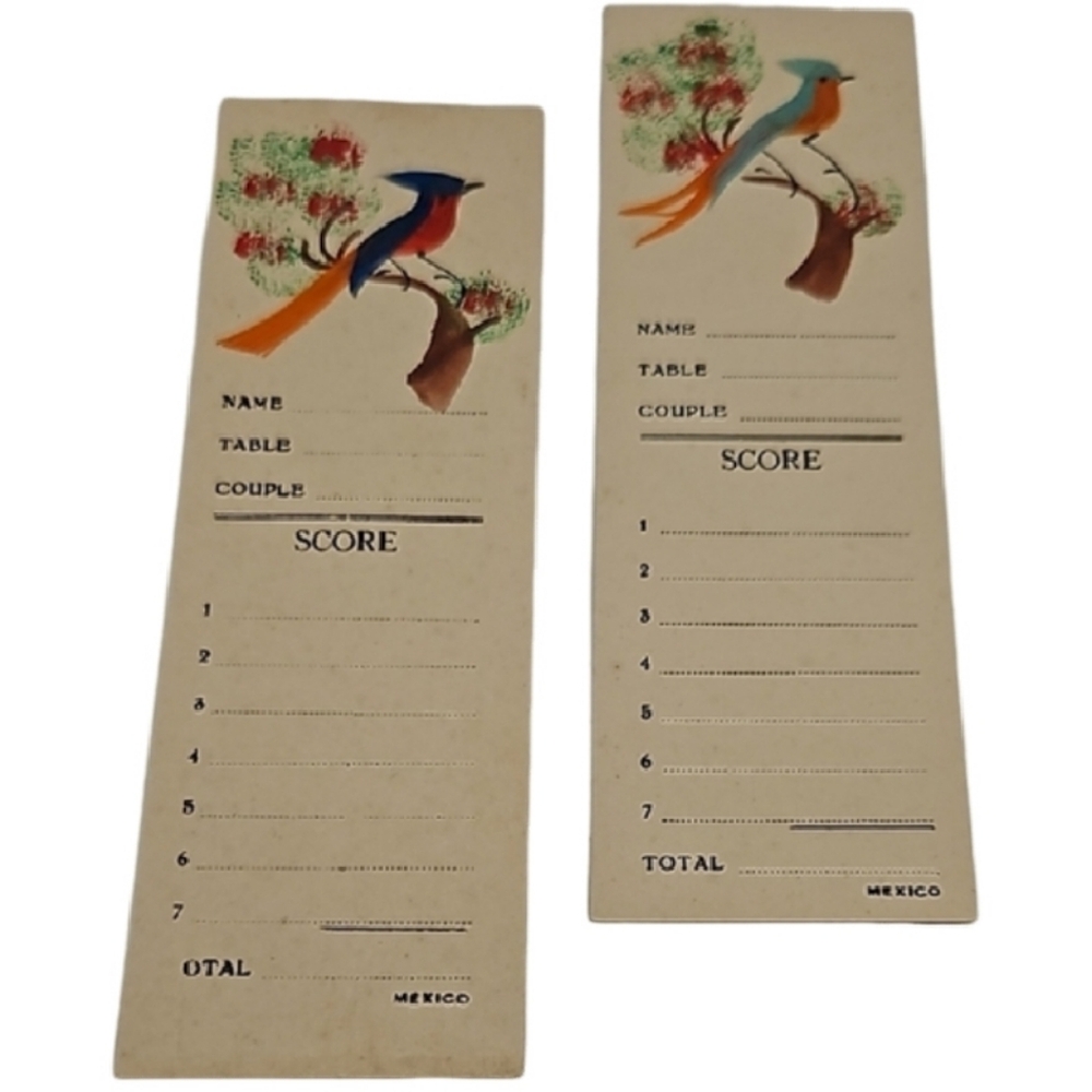 💛 Vintage Bird-Themed Bridge Tally Scorecards